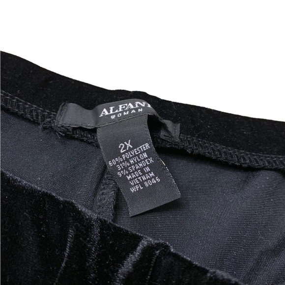 Alfani | Black Stretchy Polyester Nylon Spandex Wide Leg Pants Plus Size 2X - Picture 7 of 10